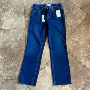 Size 25- Paige Blue colored jeans- Amber Crop- Mid-Rise Straight Crop; new-tags.
